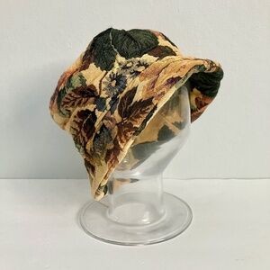 Vintage Tapestry Bucket Hat - Floral Tapestry Brimmed Hat